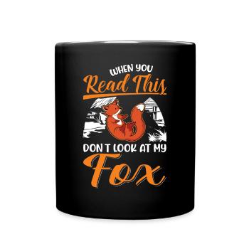 Fuchs Geschenk Rotfuchs - Tasse einfarbig - Schwarz - Vorne