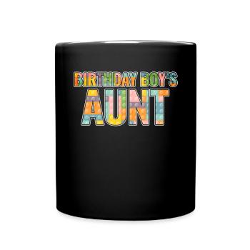 Blocs de construction de la tante du garçon d’anniversaire - Mug uni - noir - Devant