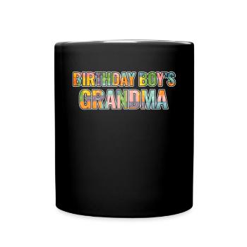 Birthday Kids Grandma Building Blocks - Full Colour Mug - black - Front