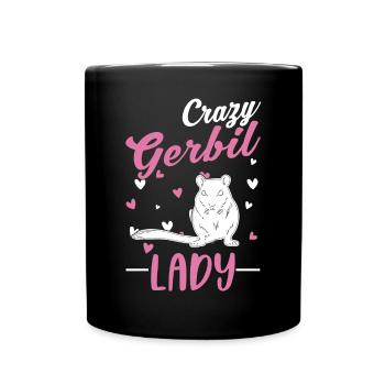 Crazy Gerbil Lady Racing Rat Gerbil Gerbil - Mug uni - noir - Devant