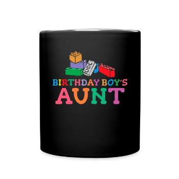 Blocs de construction de la tante du garçon d’anniversaire - Mug uni - noir - Devant