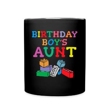 Blocs de construction de la tante du garçon d’anniversaire - Mug uni - noir - Devant