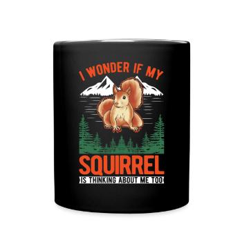 Écureuil Cadeau Écureuil Gris - Mug uni - noir - Devant
