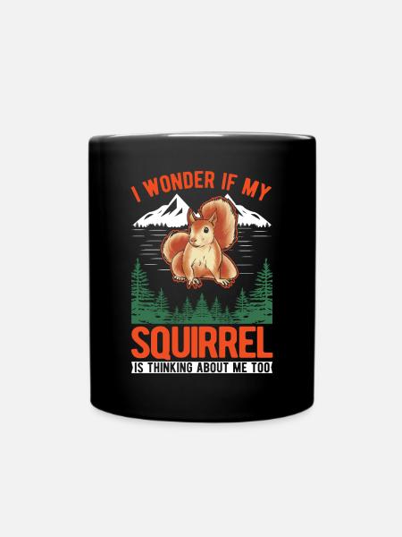 Eichhörnchen Geschenk Grauhörnchen Squirrel - Tasse einfarbig - Schwarz