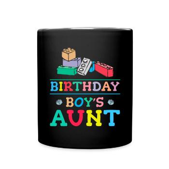 Blocs de construction de la tante du garçon d’anniversaire - Mug uni - noir - Devant