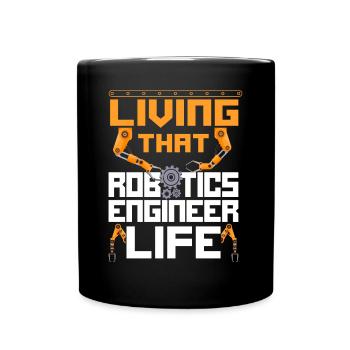 Robot Robotics Engineer Vintage - Full Colour Mug - black - Front