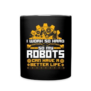 Robot Robotics Engineer Vintage I - Full Colour Mug - black - Front