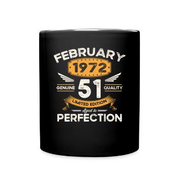 Né en 1972 Vintage 51ème anniversaire rétro - Mug uni - noir - Devant