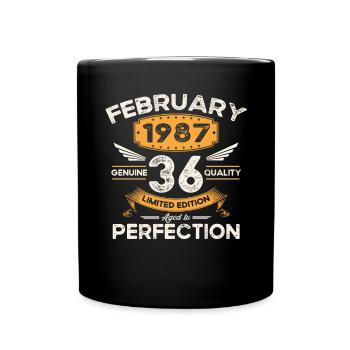 Né en 1987 Vintage 36ème anniversaire rétro - Mug uni - noir - Devant