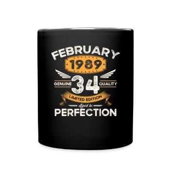 Né en 1989 Vintage 34ème anniversaire Rétro - Mug uni - noir - Devant