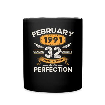 Né 1991 Vintage 32ème anniversaire rétro - Mug uni - noir - Devant