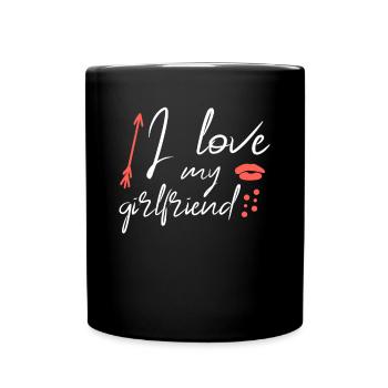 Ich liebe meine Freundin - Tasse einfarbig - Schwarz - Vorne
