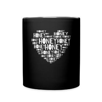 Honey Herz - Tasse einfarbig - Schwarz - Vorne