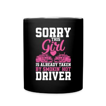 Femme de camionneur Femme chauffeur de camion Petite amie - Mug uni - noir - Devant