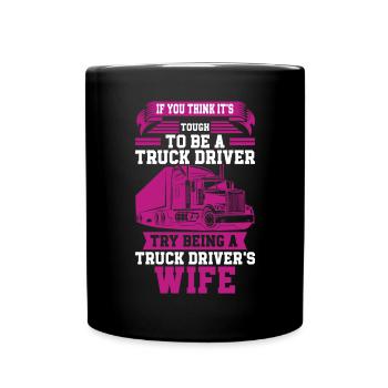 Femme de camionneur Femme chauffeur de camion Petite amie - Mug uni - noir - Devant