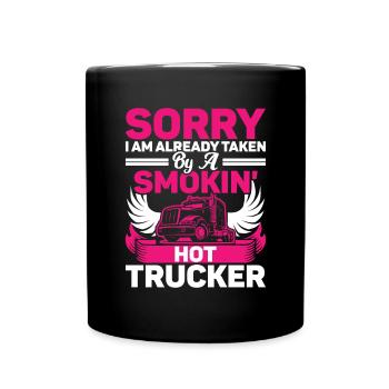 Femme de camionneur Femme chauffeur de camion Petite amie - Mug uni - noir - Devant