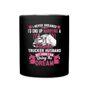 Femme de camionneur Femme chauffeur de camion Petite amie - Mug uni - noir - Devant