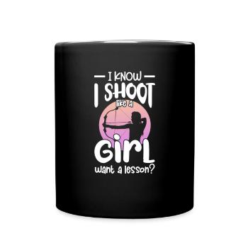 Bogenschiessen - Tasse einfarbig - Schwarz - Vorne