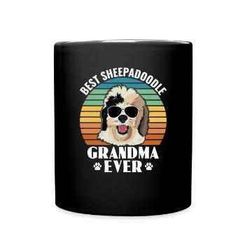 Sheepadoodle Doodle Dog - Full Colour Mug - black - Front