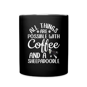 Sheepadoodle Doodle Dog - Full Colour Mug - black - Front
