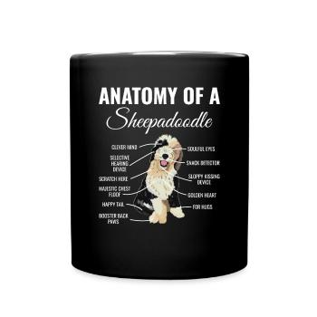 Sheepadoodle Doodle Dog - Full Colour Mug - black - Front