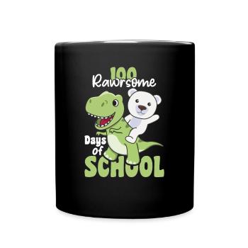 100 rawrsome days of school Polar Bear Trex 100 Days - Full Colour Mug - black - Front