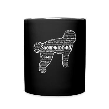 Sheepadoodle Doodle Dog - Full Colour Mug - black - Front