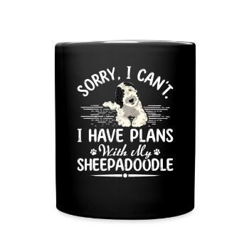 Sheepadoodle Doodle Dog - Full Colour Mug - black - Front