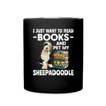 Sheepadoodle Doodle Dog - Full Colour Mug - black - Front