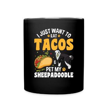 Sheepadoodle Doodle Dog - Full Colour Mug - black - Front