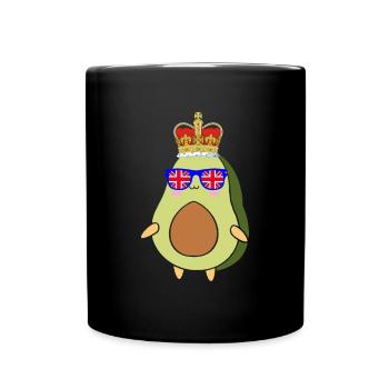 Avocado Queen Elizabeth II Britische Krone - Tasse einfarbig - Schwarz - Vorne