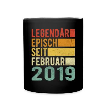 Legendär seit Februar 2019 - Tasse einfarbig - Schwarz - Vorne