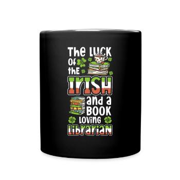 St. Patricks Day Bibliothekarin Bibliothek - Tasse einfarbig - Schwarz - Vorne