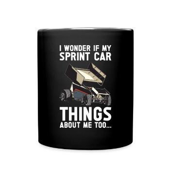 Sprint Car Racing Flag Vintage Racer Dirt Track - Mug uni - noir - Devant