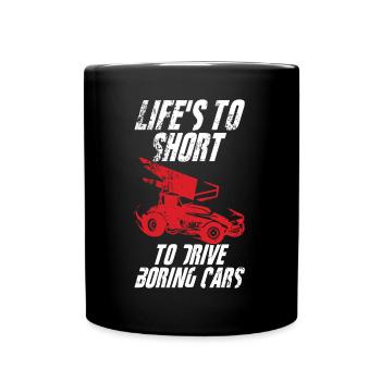 Sprint Car Racing Flag Vintage Racer Dirt Track - Mug uni - noir - Devant