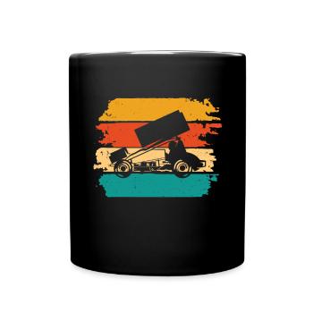 Sprint Car Racing Flag Vintage Racer Dirt Track - Mug uni - noir - Devant