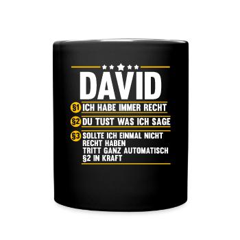 David - Tasse einfarbig - Schwarz - Vorne