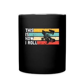 Sprint Car Racing Flag Vintage Racer Dirt Track - Full Colour Mug - black - Front