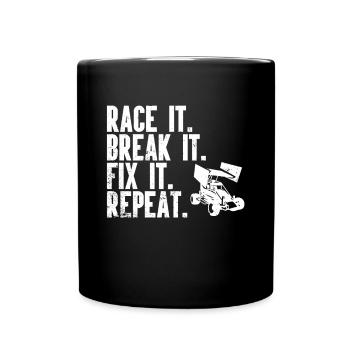 Sprint Car Racing Flag Vintage Racer Dirt Track - Mug uni - noir - Devant