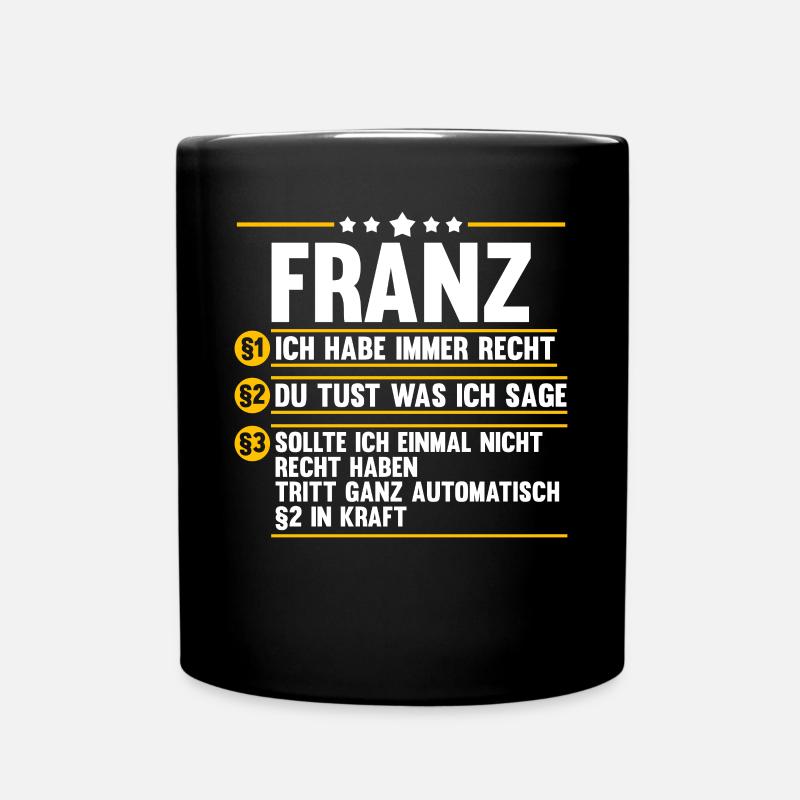 Franz - Tasse einfarbig - Schwarz