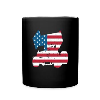 Sprint Car Racing Flag Vintage Racer Dirt Track - Mug uni - noir - Devant