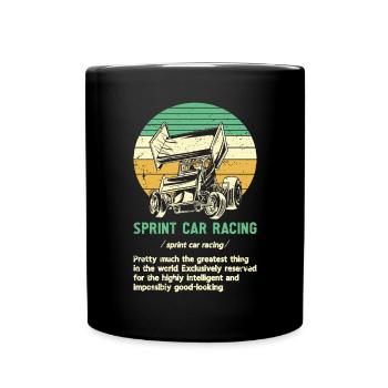 Sprint Car Racing Flag Vintage Racer Dirt Track - Mug uni - noir - Devant