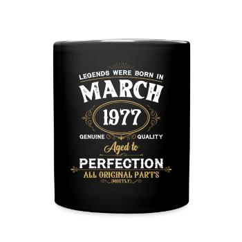 Les légendes sont nées en mars 1977 - Mug uni - noir - Devant