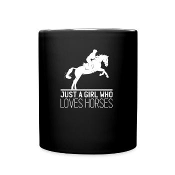 Juste une fille qui aime les chevaux drôle - Mug uni - noir - Devant