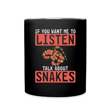 Schlange Geschenk Schlangenliebhaber - Tasse einfarbig - Schwarz - Vorne