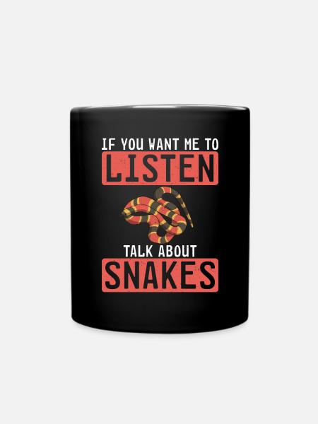 Schlange Geschenk Schlangenliebhaber - Tasse einfarbig - Schwarz
