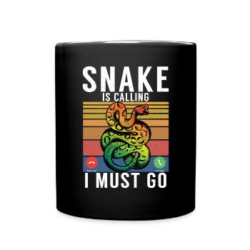 Schlange Geschenk Schlangenliebhaber - Tasse einfarbig - Schwarz - Vorne