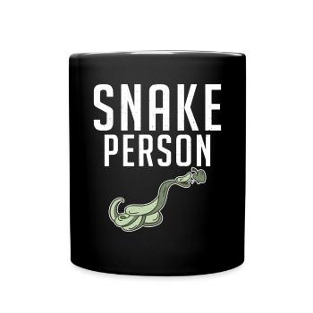 Schlange Geschenk Schlangenliebhaber - Tasse einfarbig - Schwarz - Vorne
