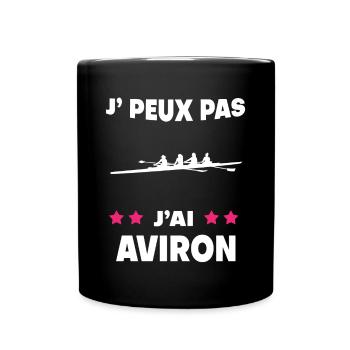 Je peux pas j'ai aviron femme avironneuse - Mug uni - noir - Devant