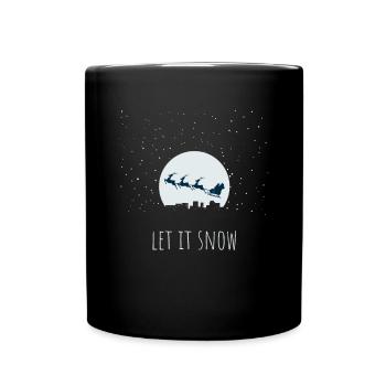 Let It Snow Santa Merry Christmas Eve - Tasse einfarbig - Schwarz - Vorne